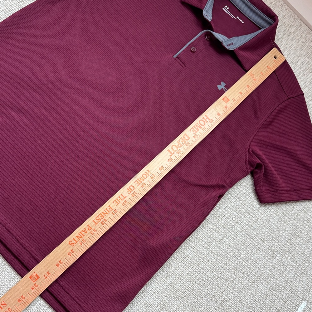 Under Armour Men's Tech Golf Polo Maroon, Size Medium - Picture 8 of 15